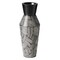 Trumpet Classic Style Straight Designed Table Vase for Entryway Dining or Living Room, Ceramic Black